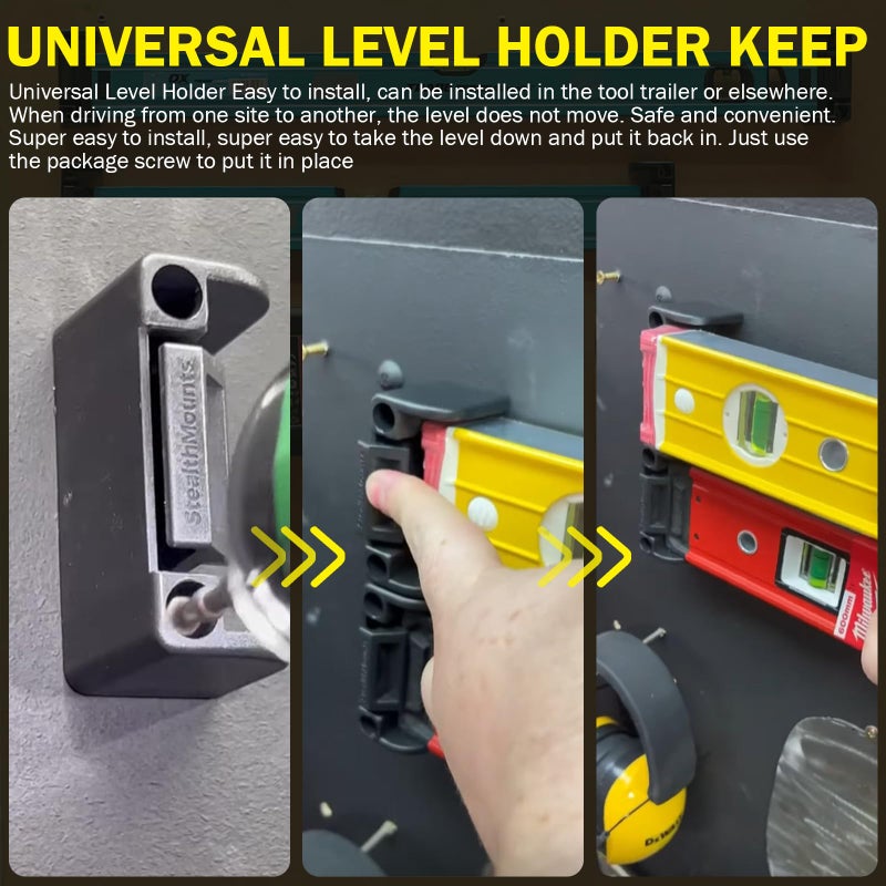 CHAR YONG Universal Level Holder Fits All Brands Lock The Horizontal Bracket - Collocation Level Holder Mount Screw( 4 Pack) - Image 4